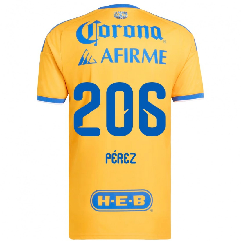 Danxen Dámské Emmir Pérez #206 Žlutá Modrá Domů Hráčské Dresy 2026/27 Dres