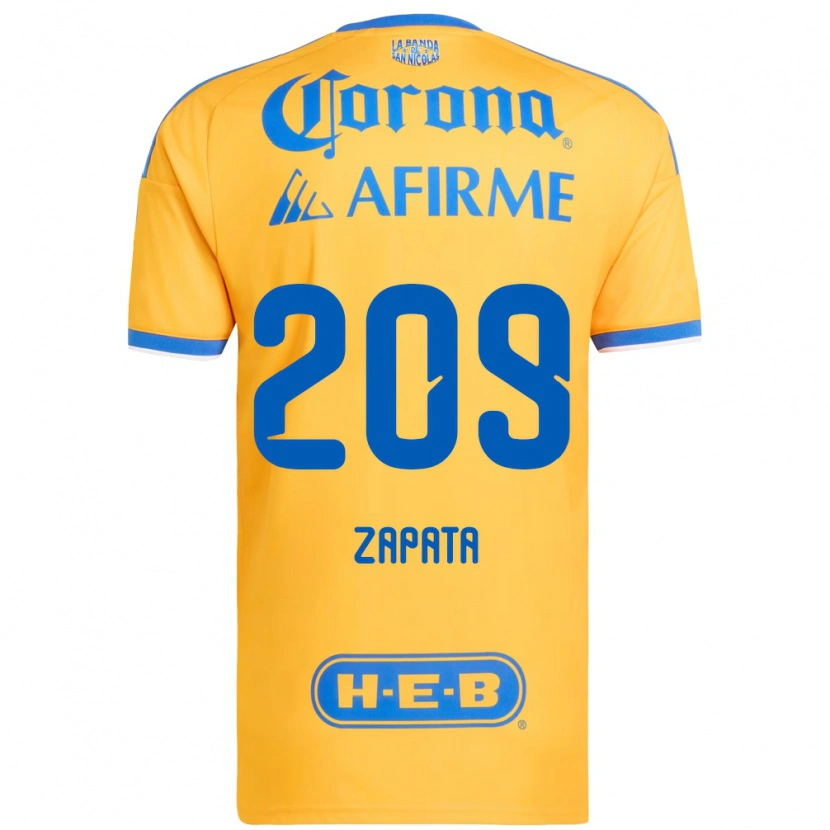 Danxen Dámské Jorge Zapata #209 Žlutá Modrá Domů Hráčské Dresy 2026/27 Dres