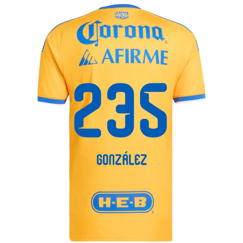 Danxen Dámské Mauricio González #235 Žlutá Modrá Domů Hráčské Dresy 2026/27 Dres