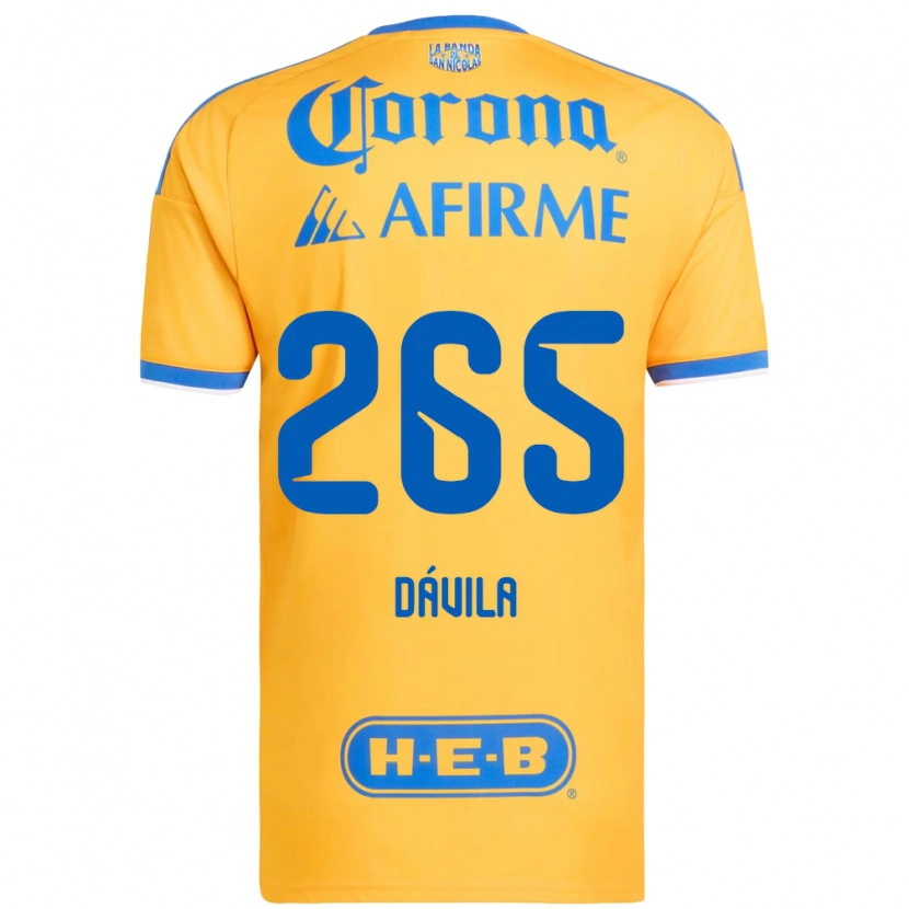 Danxen Dámské Emiliano Dávila #265 Žlutá Modrá Domů Hráčské Dresy 2026/27 Dres