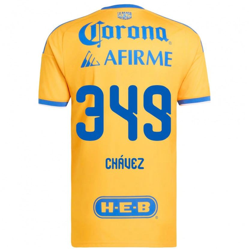 Danxen Dámské Jorge Chávez #349 Žlutá Modrá Domů Hráčské Dresy 2026/27 Dres