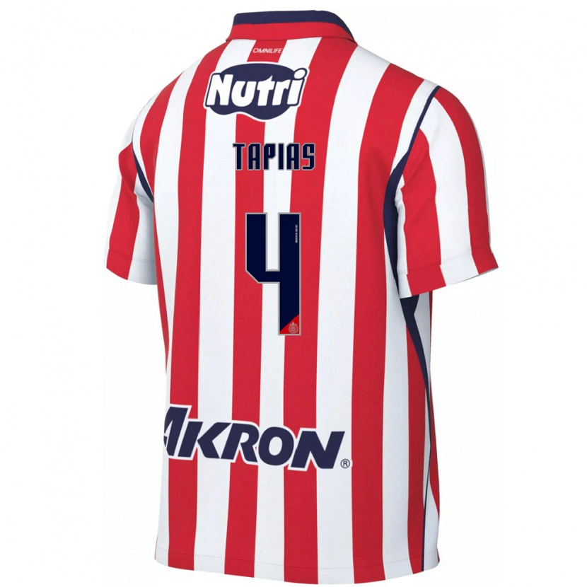 Danxen Dámské Miguel Tapias #4 Červená Bílá Domů Hráčské Dresy 2026/27 Dres