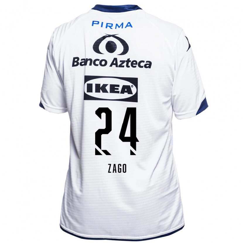 Danxen Dámské Diego Zago #24 Bílá Černá Modrá Domů Hráčské Dresy 2026/27 Dres