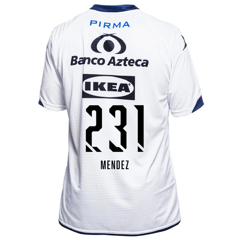 Danxen Dámské Alejandro Méndez #231 Bílá Černá Modrá Domů Hráčské Dresy 2026/27 Dres