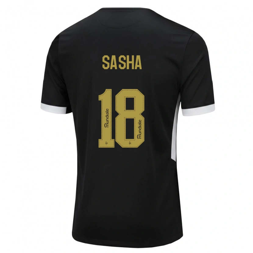Danxen Dámské Eduardo Sasha #18 Černá Bílá Žlutá Domů Hráčské Dresy 2026/27 Dres