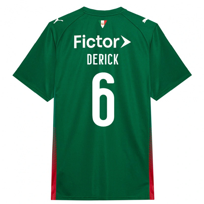 Danxen Dámské Derick Araújo Campos #6 Zelená Červená Bílá Domů Hráčské Dresy 2026/27 Dres