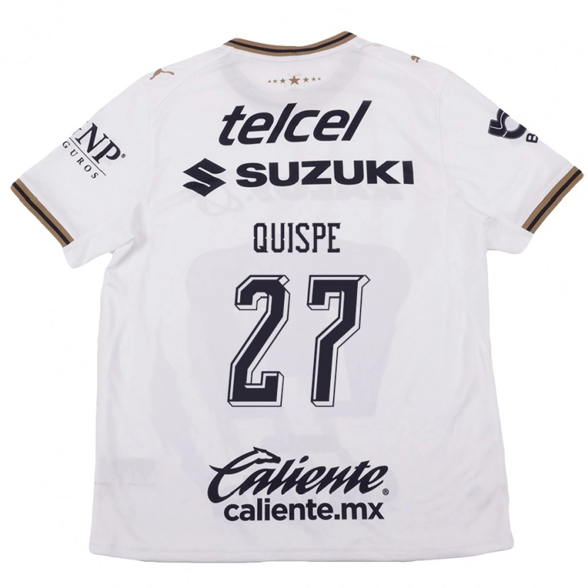 Danxen Dámské Piero Quispe #27 Bílá Černá Hnědá Daleko Hráčské Dresy 2026/27 Dres