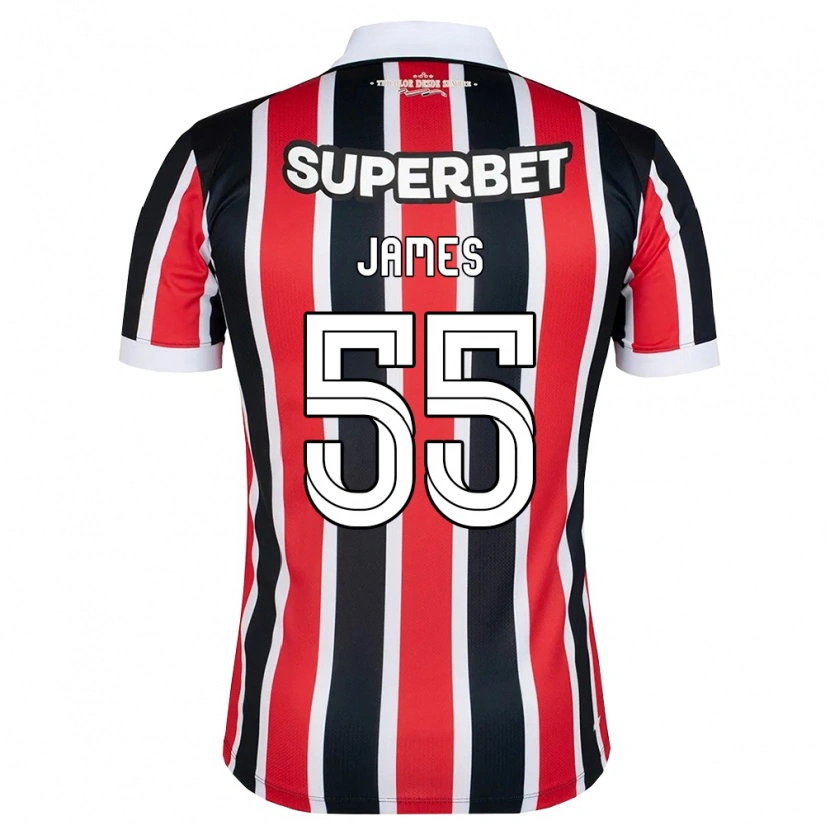 Danxen Dámské James Rodriguez #55 Červená Bílá Černá Daleko Hráčské Dresy 2026/27 Dres
