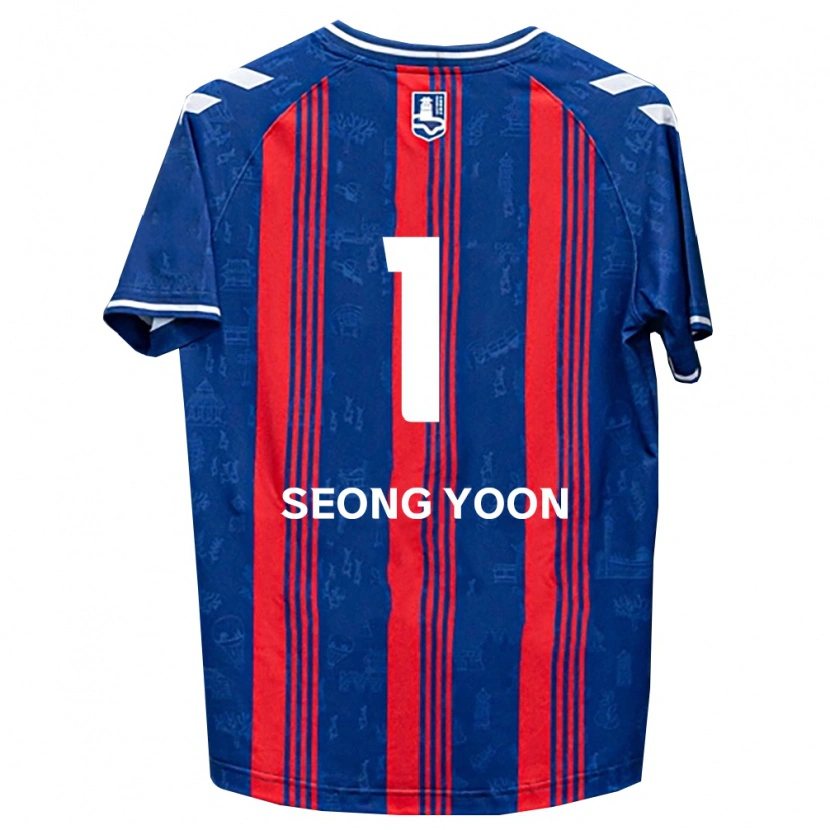 Danxen Dětské Seong-Yoon Kim #1 Modrá Červená Bílá Domů Hráčské Dresy 2026/27 Dres