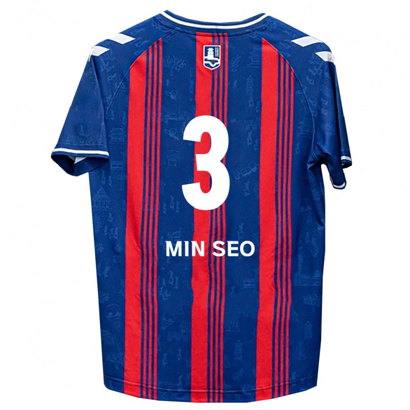 Danxen Dětské Min-Seo Park #3 Modrá Červená Bílá Domů Hráčské Dresy 2026/27 Dres