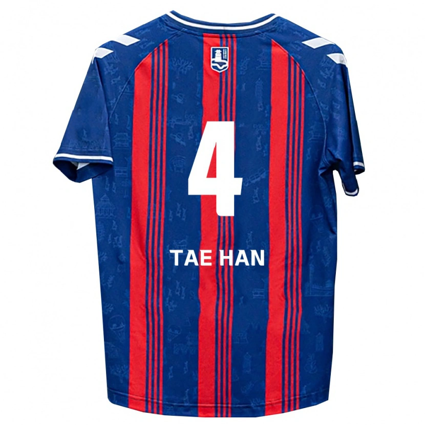 Danxen Dětské Tae-Han Kim #4 Modrá Červená Bílá Domů Hráčské Dresy 2026/27 Dres