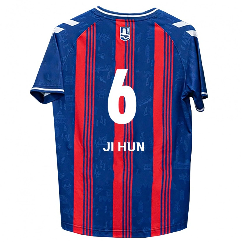 Danxen Dětské Ji-Hun Kim #6 Modrá Červená Bílá Domů Hráčské Dresy 2026/27 Dres