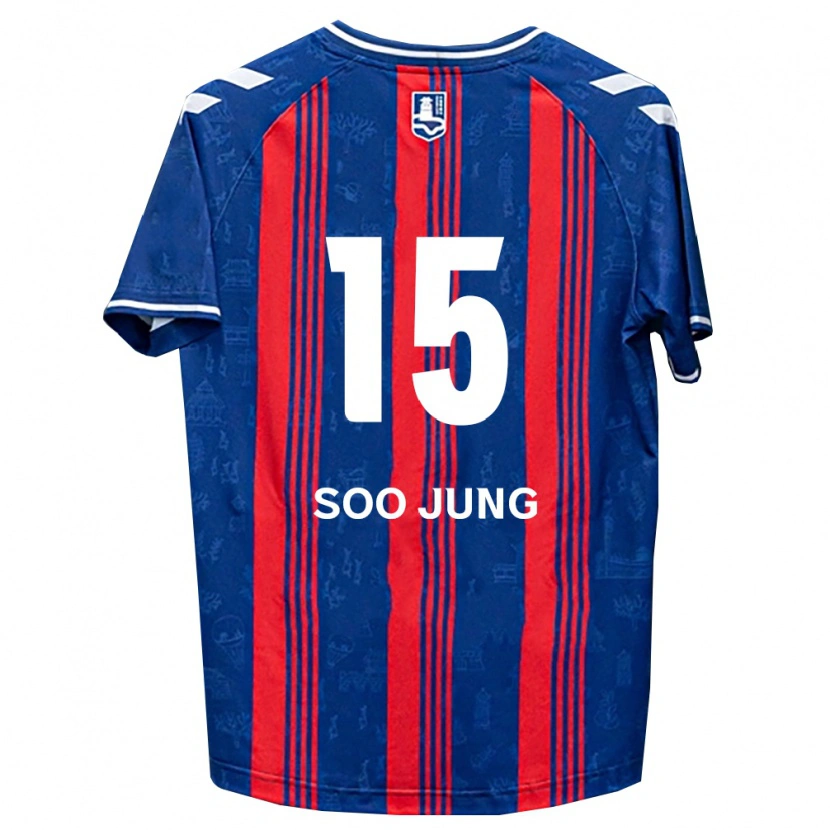 Danxen Dětské Soo-Jung Ryu #15 Modrá Červená Bílá Domů Hráčské Dresy 2026/27 Dres