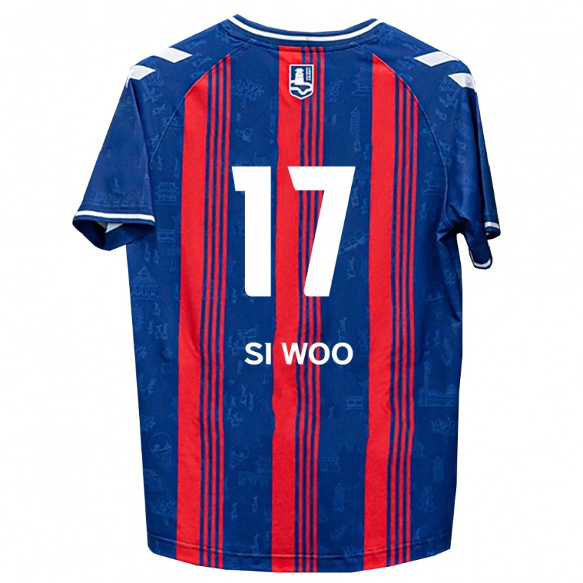 Danxen Dětské Si-Woo Eom #17 Modrá Červená Bílá Domů Hráčské Dresy 2026/27 Dres