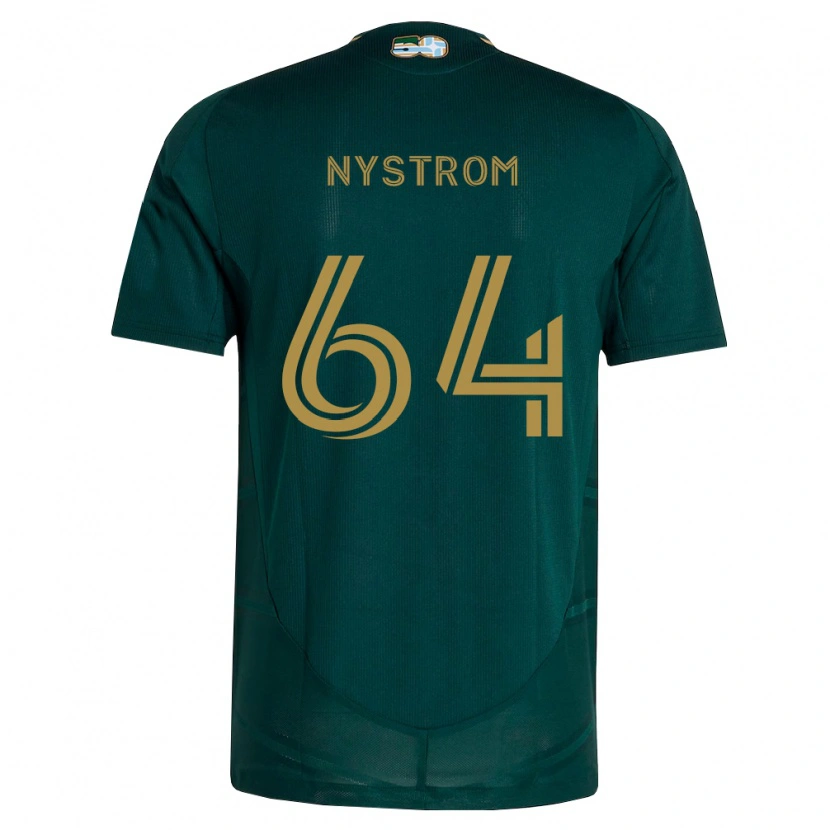 Danxen Dětské August Nystrom #64 Tmavě Zelená Hnědá Domů Hráčské Dresy 2026/27 Dres