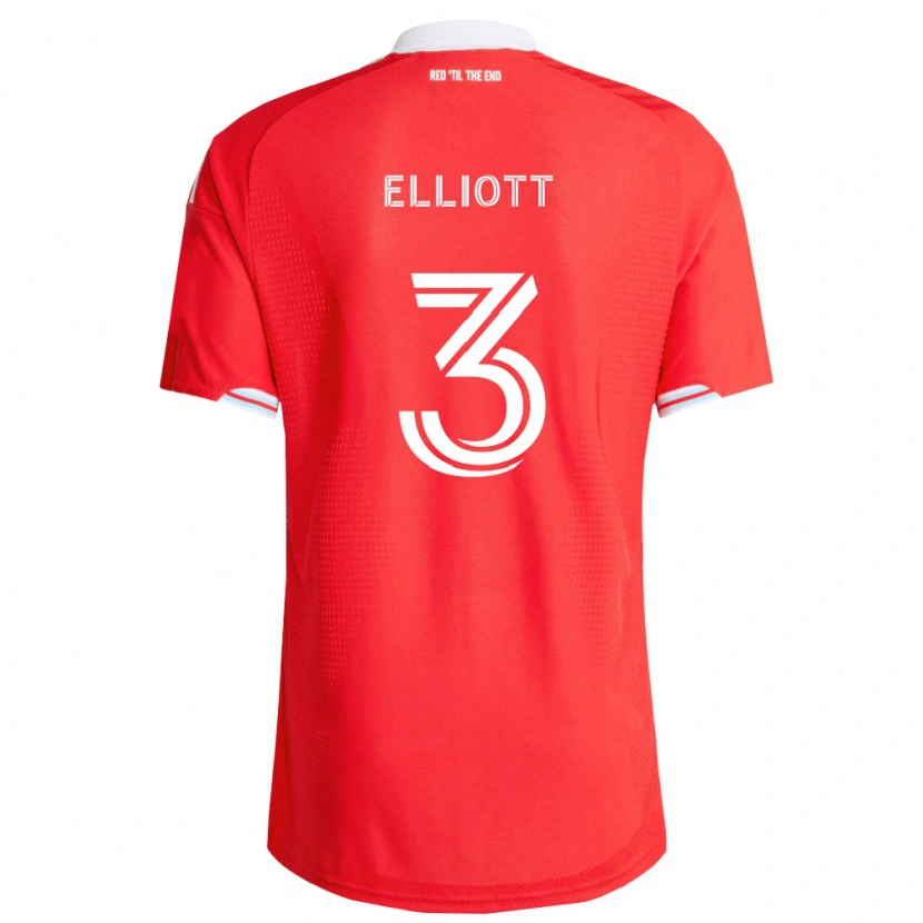 Danxen Dětské Jack Elliott #3 Červená Tmavě Modrá Bílá Domů Hráčské Dresy 2026/27 Dres