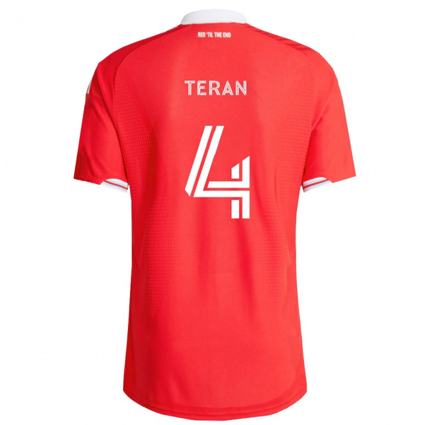Danxen Dětské Carlos Terán #4 Červená Tmavě Modrá Bílá Domů Hráčské Dresy 2026/27 Dres
