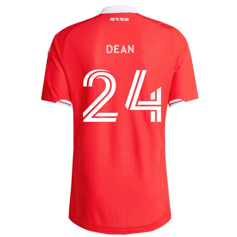 Danxen Dětské Jonathan Dean #24 Červená Tmavě Modrá Bílá Domů Hráčské Dresy 2026/27 Dres