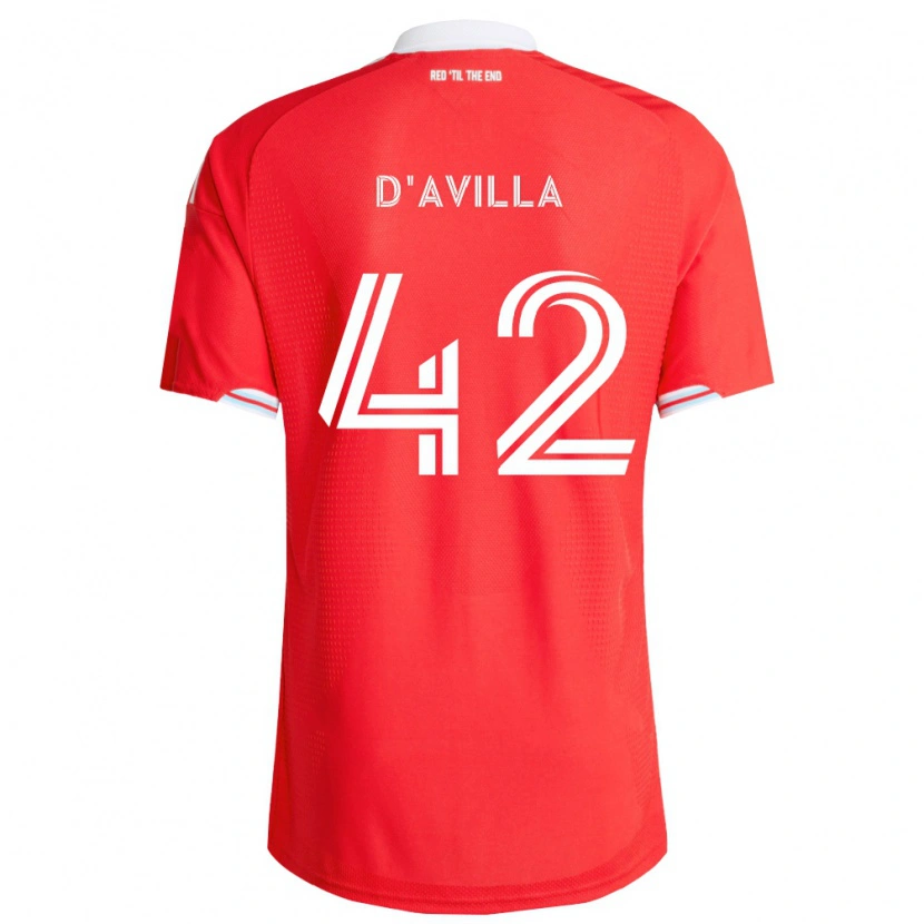 Danxen Dětské Djé D'avilla #42 Červená Tmavě Modrá Bílá Domů Hráčské Dresy 2026/27 Dres