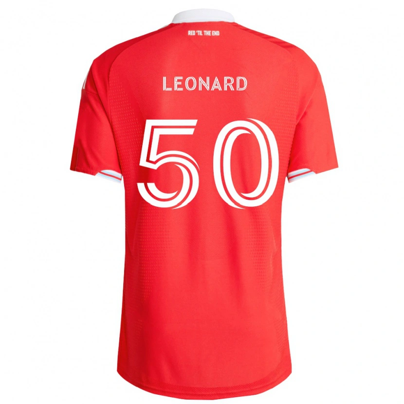 Danxen Dětské Eric Leonard #50 Červená Tmavě Modrá Bílá Domů Hráčské Dresy 2026/27 Dres