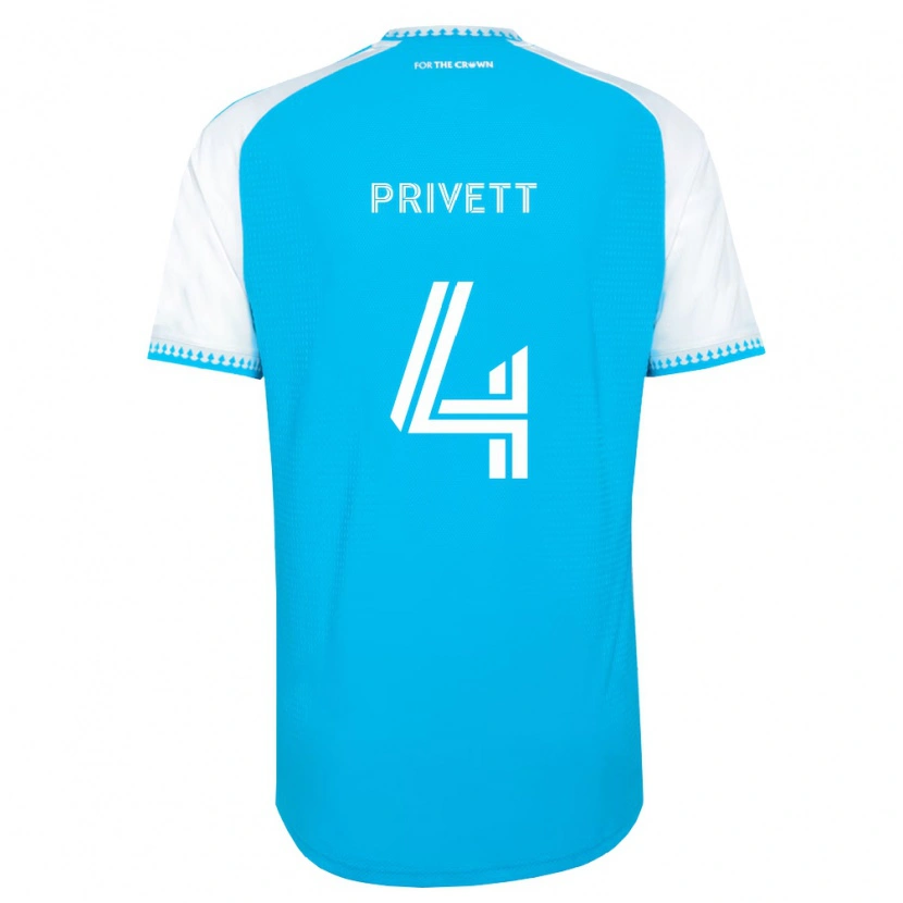 Danxen Dětské Andrew Privett #4 Nebesky Modrá Bílá Černá Domů Hráčské Dresy 2026/27 Dres