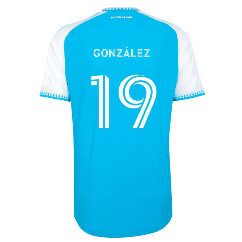 Danxen Dětské Daniel González #19 Nebesky Modrá Bílá Černá Domů Hráčské Dresy 2026/27 Dres