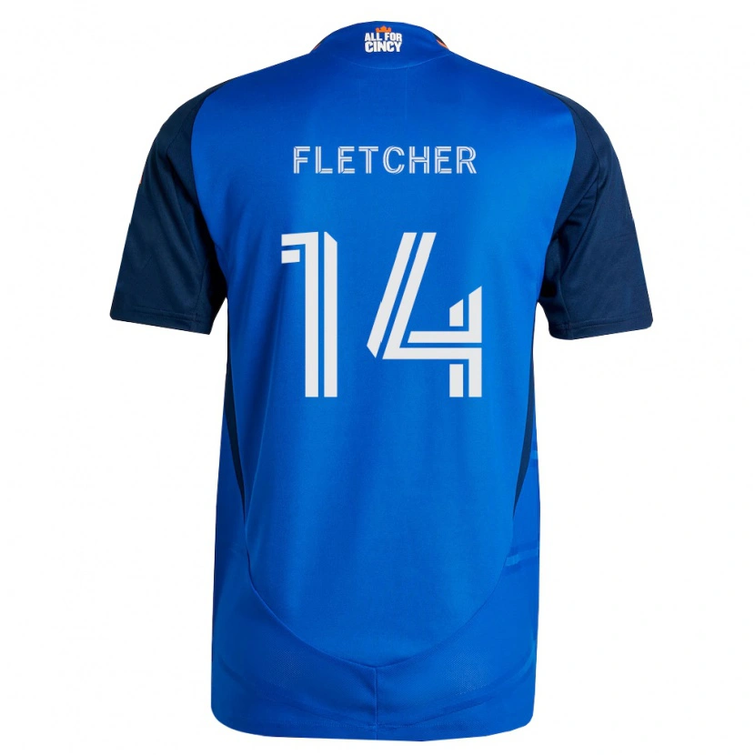 Danxen Dětské Kristian Fletcher #14 Královsky Modrá Oranžová Domů Hráčské Dresy 2026/27 Dres