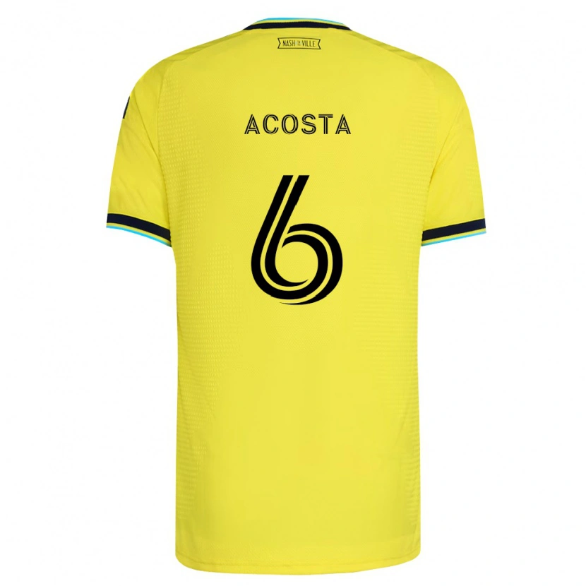 Danxen Dětské Bryan Acosta #6 Jasně Žlutá Tmavě Modrá Domů Hráčské Dresy 2026/27 Dres