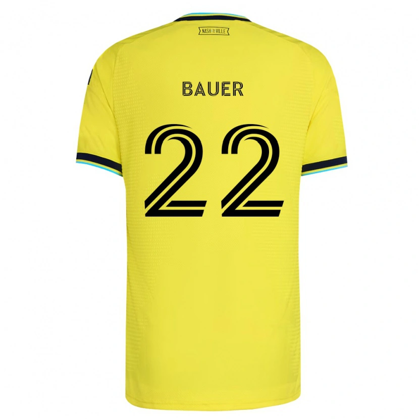 Danxen Dětské Josh Bauer #22 Jasně Žlutá Tmavě Modrá Domů Hráčské Dresy 2026/27 Dres