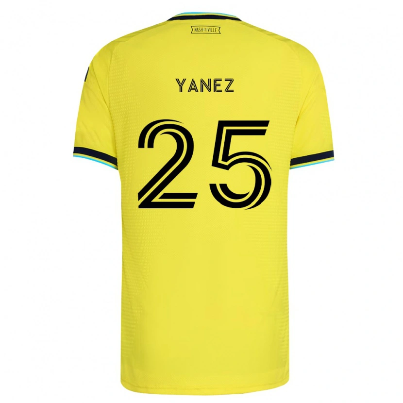 Danxen Dětské Zidane Yáñez #25 Jasně Žlutá Tmavě Modrá Domů Hráčské Dresy 2026/27 Dres