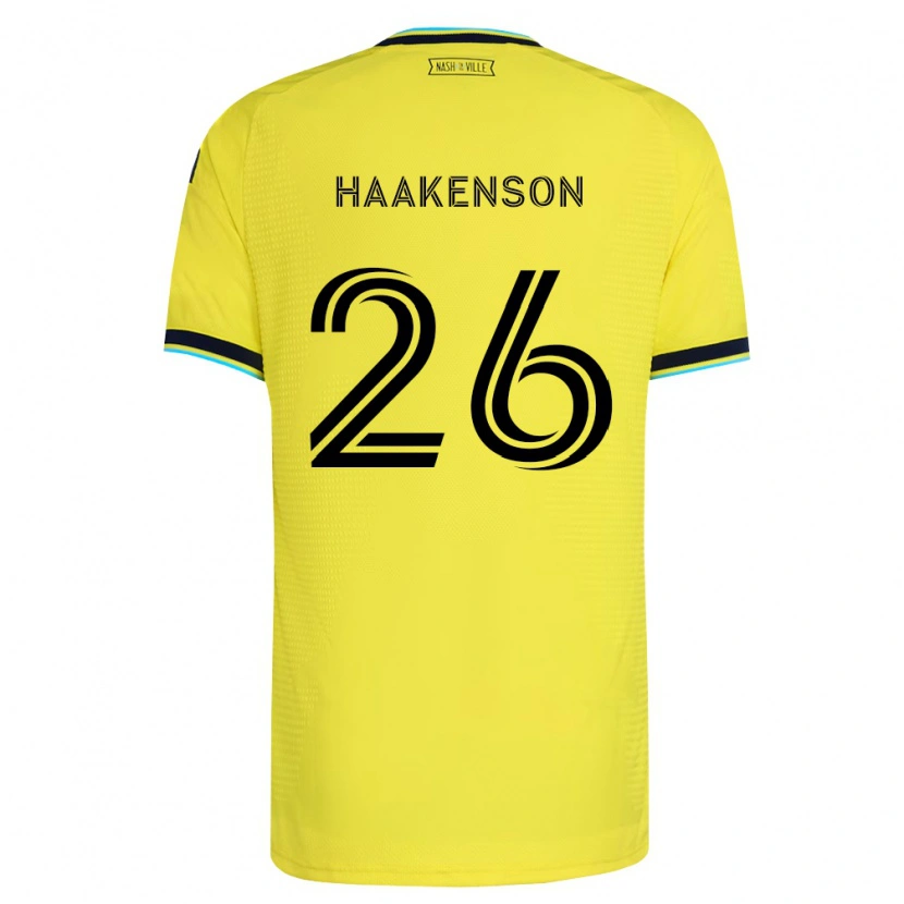 Danxen Dětské Luke Haakenson #26 Jasně Žlutá Tmavě Modrá Domů Hráčské Dresy 2026/27 Dres