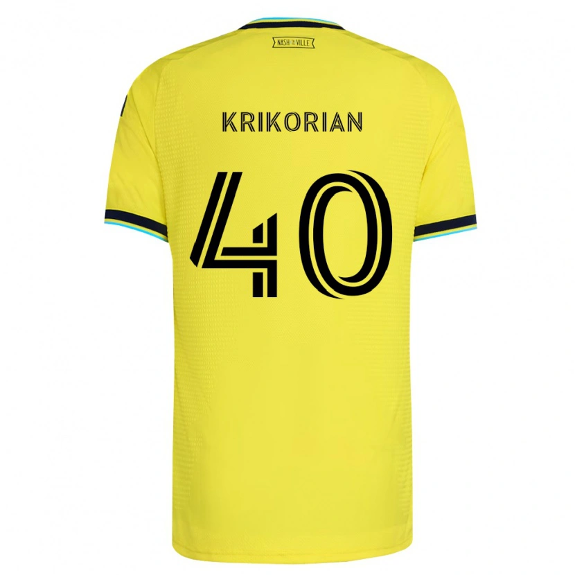 Danxen Dětské Andre Krikorian #40 Jasně Žlutá Tmavě Modrá Domů Hráčské Dresy 2026/27 Dres