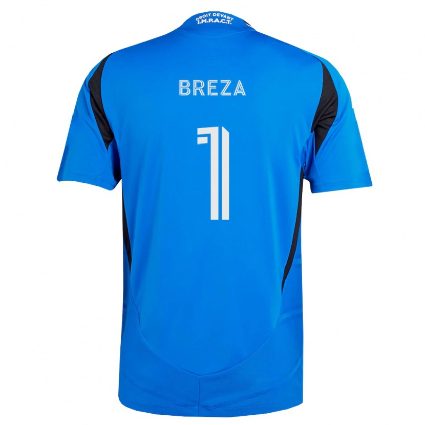 Danxen Dětské Sébastian Breza #1 Modrá Bílá Černá Domů Hráčské Dresy 2026/27 Dres