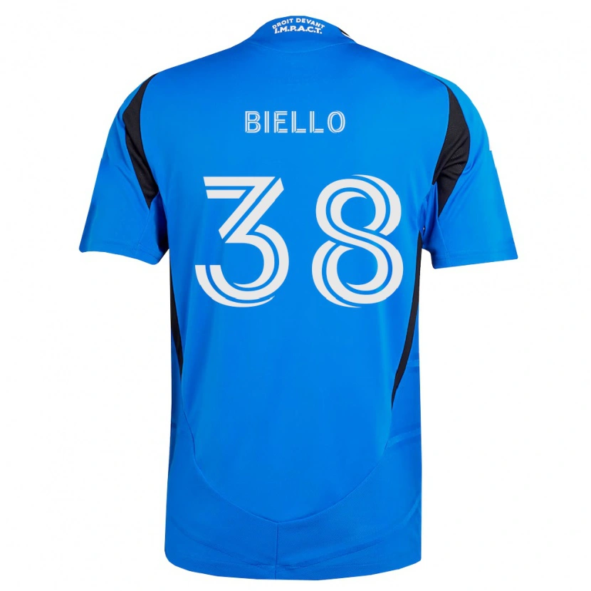 Danxen Dětské Alessandro Biello #38 Modrá Bílá Černá Domů Hráčské Dresy 2026/27 Dres