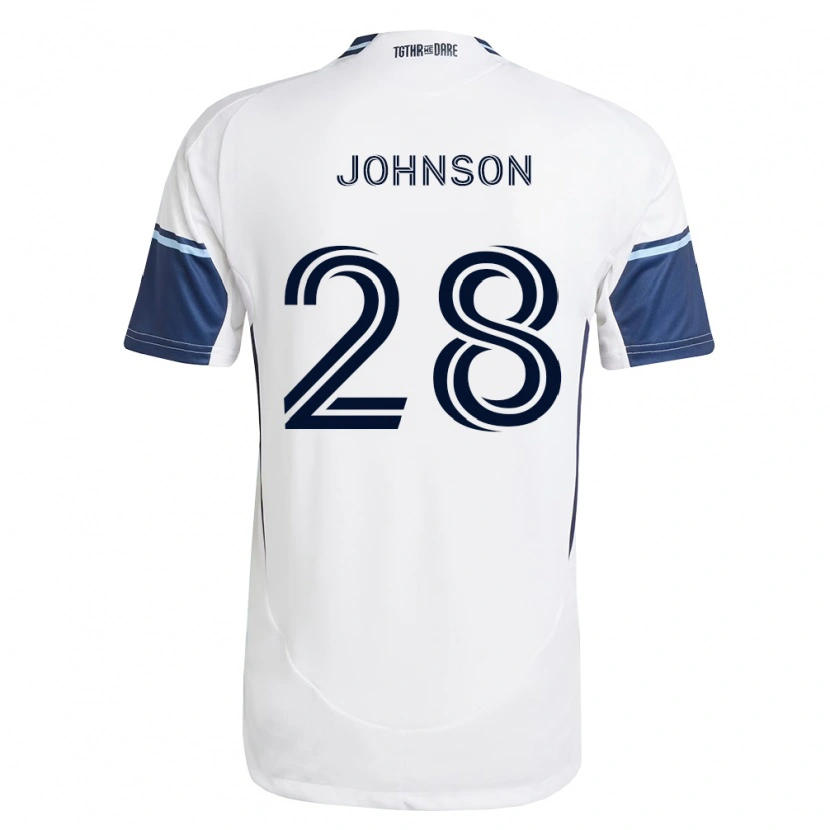 Danxen Dětské Tate Johnson #28 Bílá Královsky Modrá Domů Hráčské Dresy 2026/27 Dres