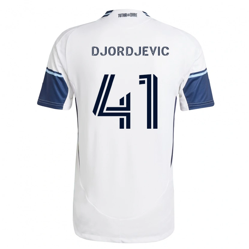 Danxen Dětské Nikola Djordjevic #41 Bílá Královsky Modrá Domů Hráčské Dresy 2026/27 Dres