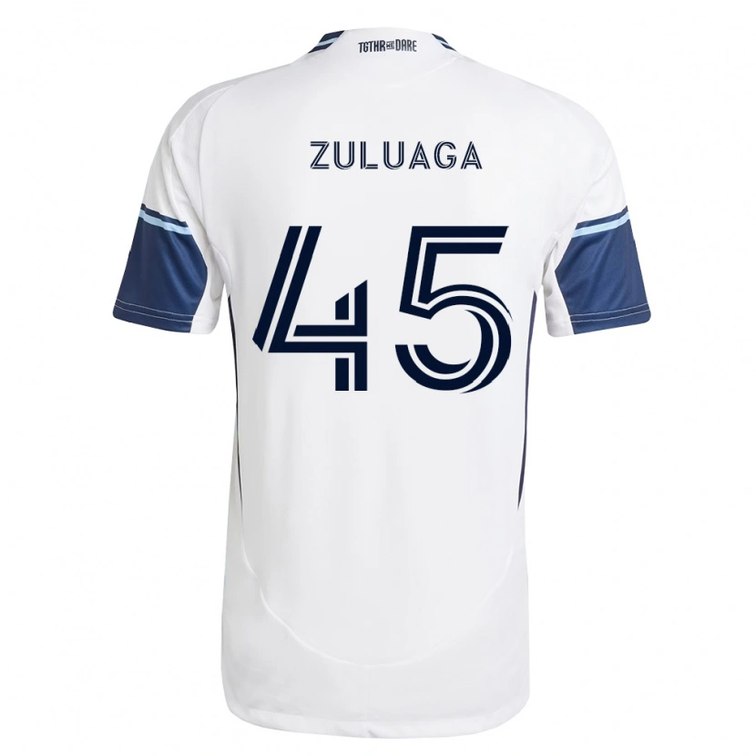 Danxen Dětské Yeider Zuluaga #45 Bílá Královsky Modrá Domů Hráčské Dresy 2026/27 Dres