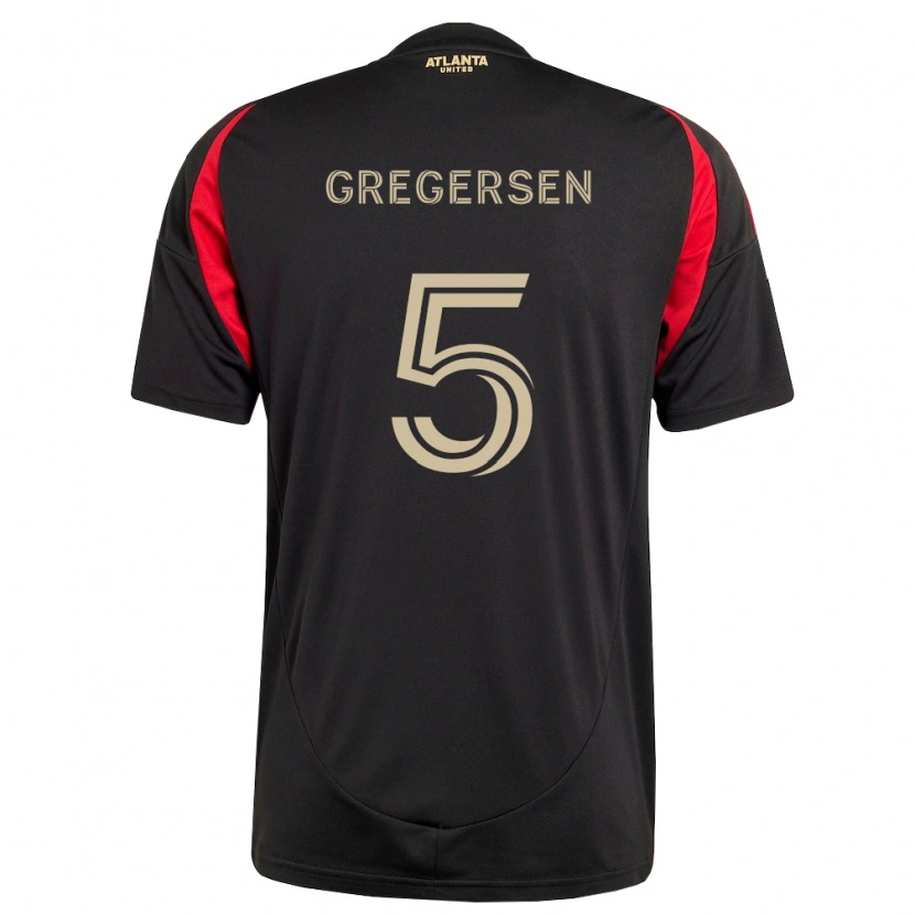 Danxen Dětské Stian Gregersen #5 Černá Červená Domů Hráčské Dresy 2026/27 Dres