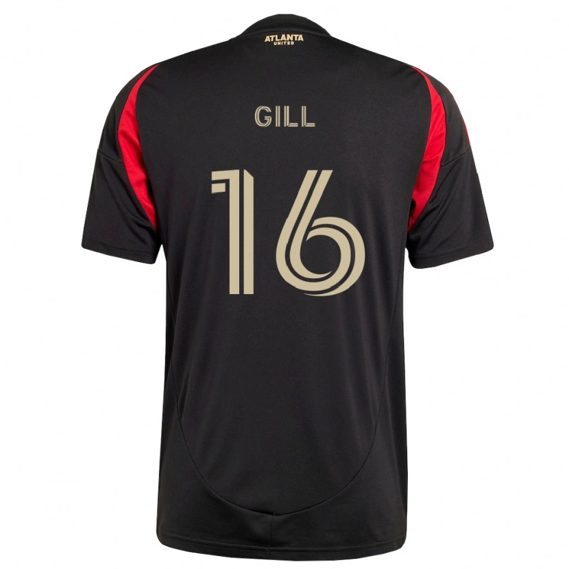 Danxen Dětské Adrian Gill #16 Černá Červená Domů Hráčské Dresy 2026/27 Dres