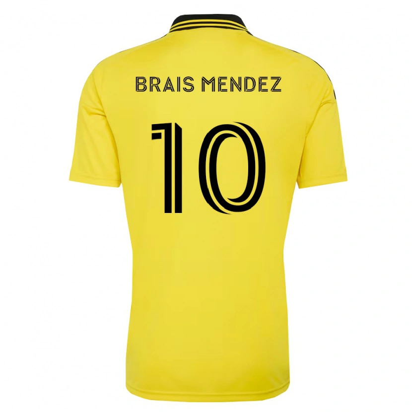 Danxen Dětské Brais Méndez #10 Žlutá Černá Domů Hráčské Dresy 2026/27 Dres