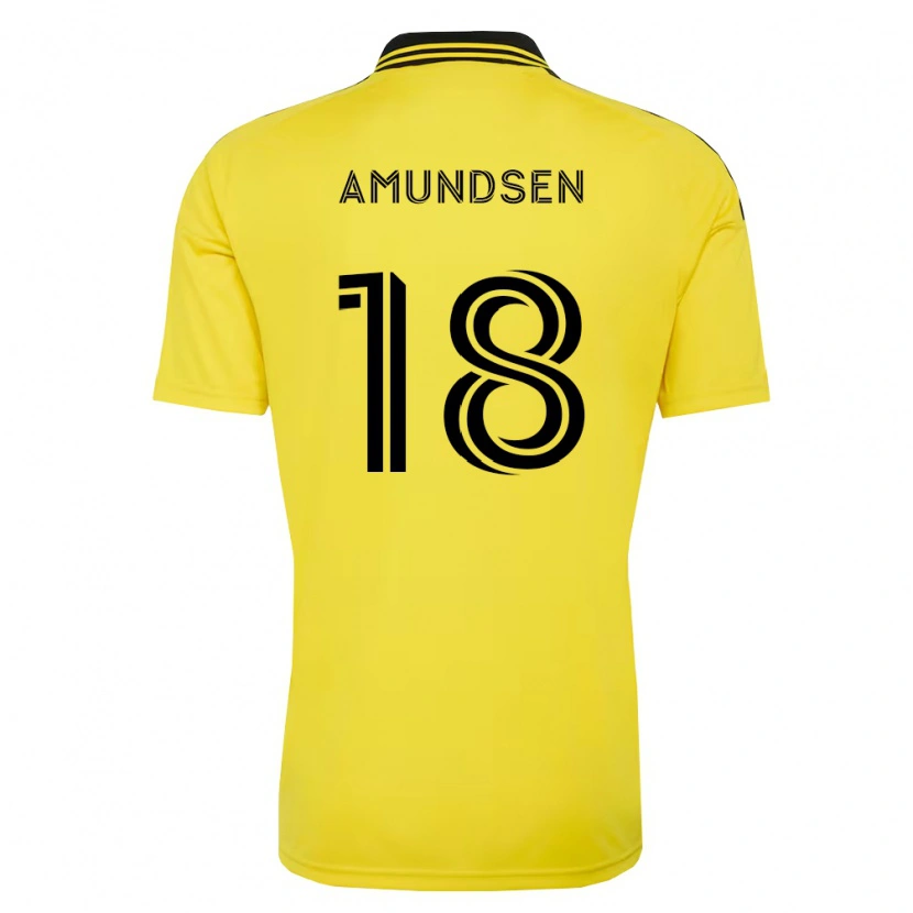 Danxen Dětské Malte Amundsen #18 Žlutá Černá Domů Hráčské Dresy 2026/27 Dres