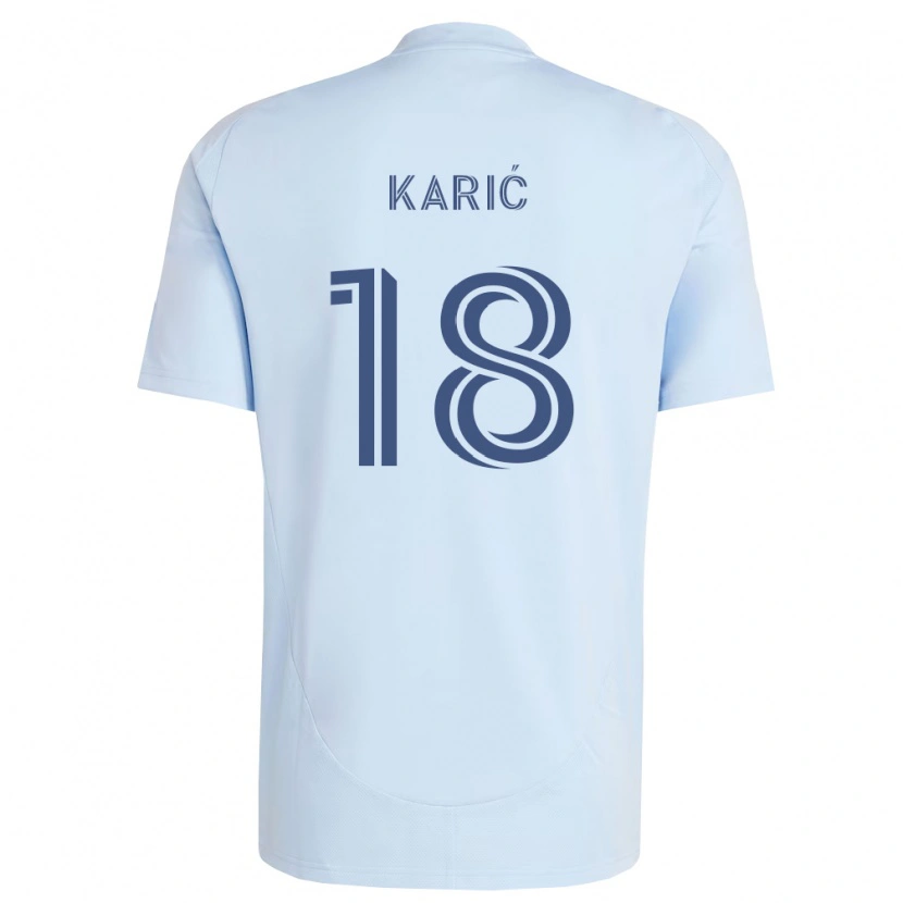 Danxen Dětské Emir Karić #18 Světle Modrá Světle Šedá Domů Hráčské Dresy 2026/27 Dres