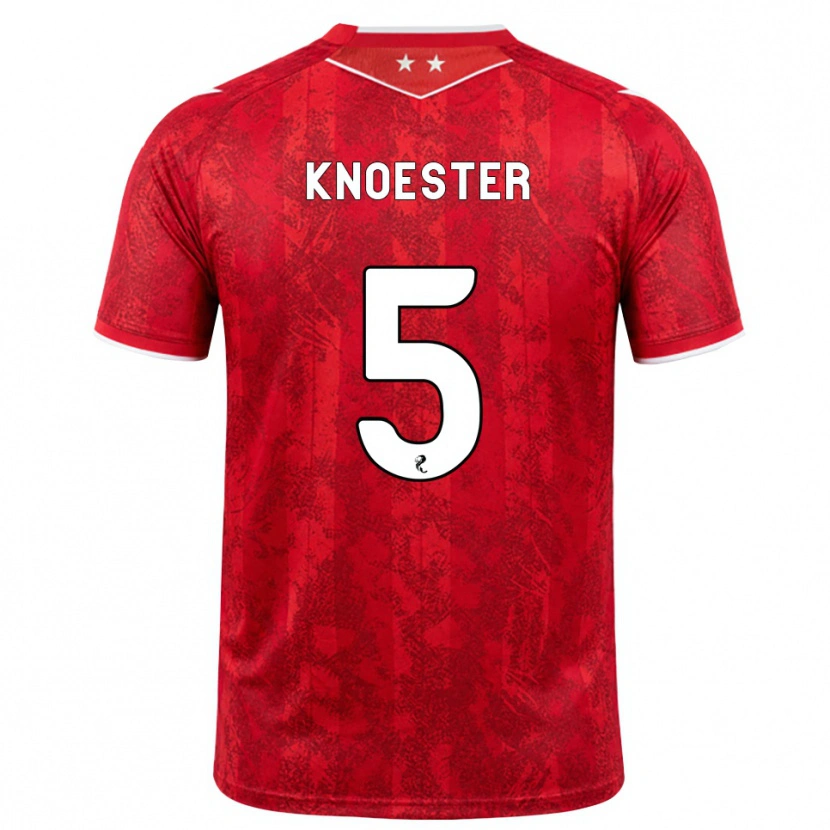 Danxen Dětské Mats Knoester #5 Červená Bílá Domů Hráčské Dresy 2026/27 Dres