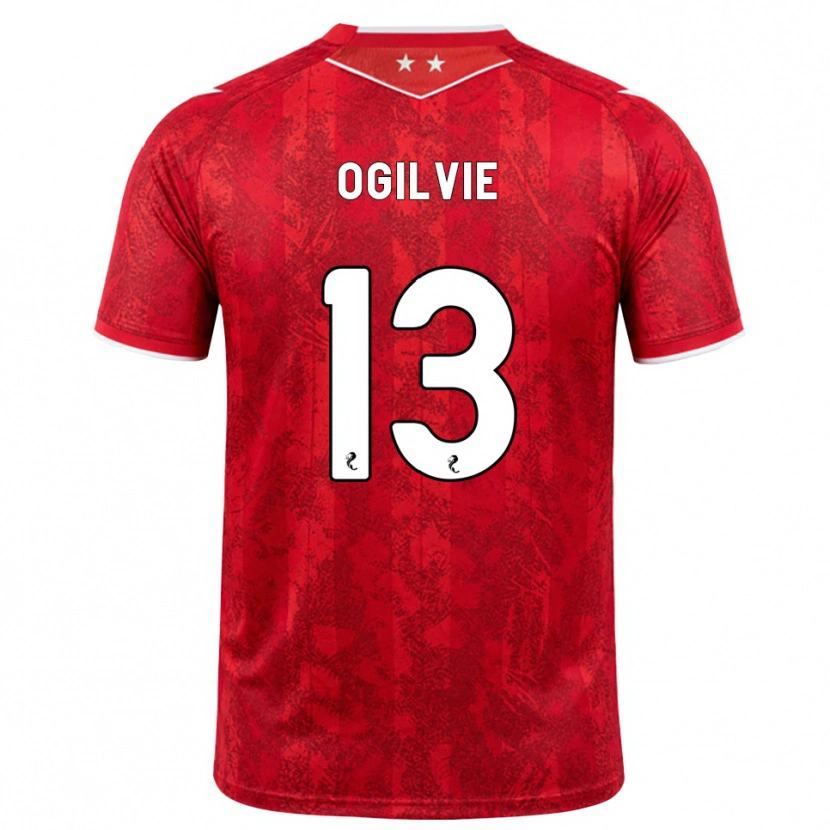 Danxen Dětské Francesca Ogilvie #13 Červená Bílá Domů Hráčské Dresy 2026/27 Dres