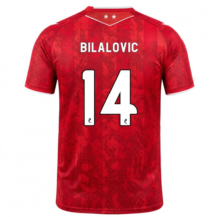 Danxen Dětské Kenan Bilalovic #14 Červená Bílá Domů Hráčské Dresy 2026/27 Dres