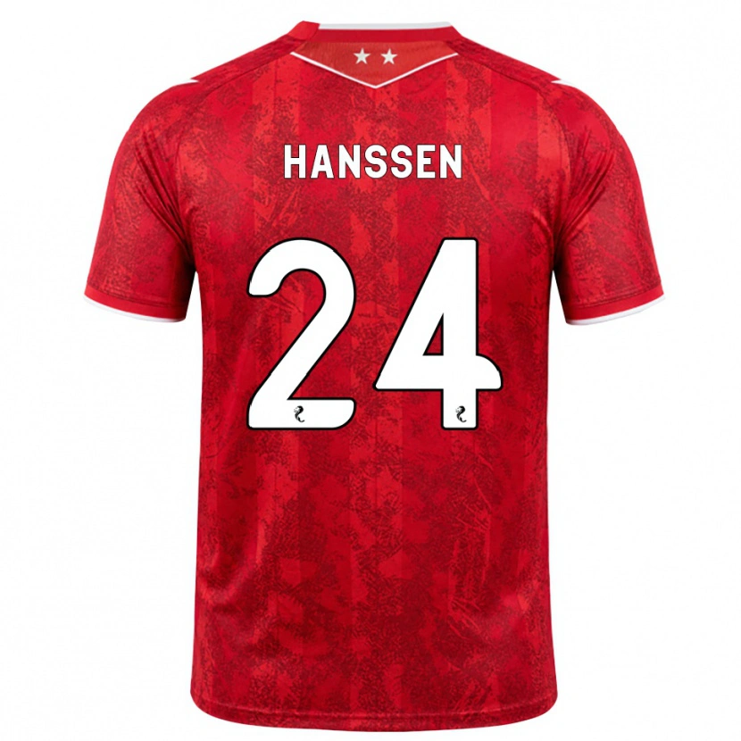 Danxen Dětské Nadine Hanssen #24 Červená Bílá Domů Hráčské Dresy 2026/27 Dres