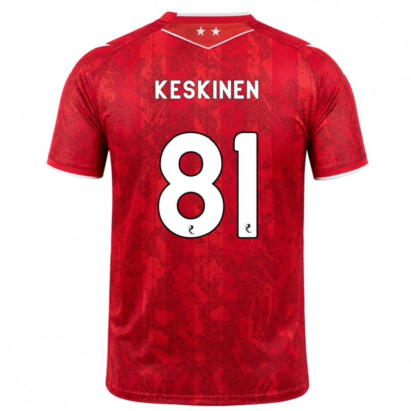 Danxen Dětské Topi Keskinen #81 Červená Bílá Domů Hráčské Dresy 2026/27 Dres