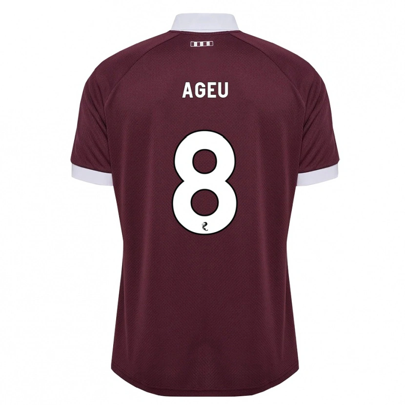 Danxen Dětské Eduardo Ageu Almeida Santos #8 Purpurová Bílá Domů Hráčské Dresy 2026/27 Dres