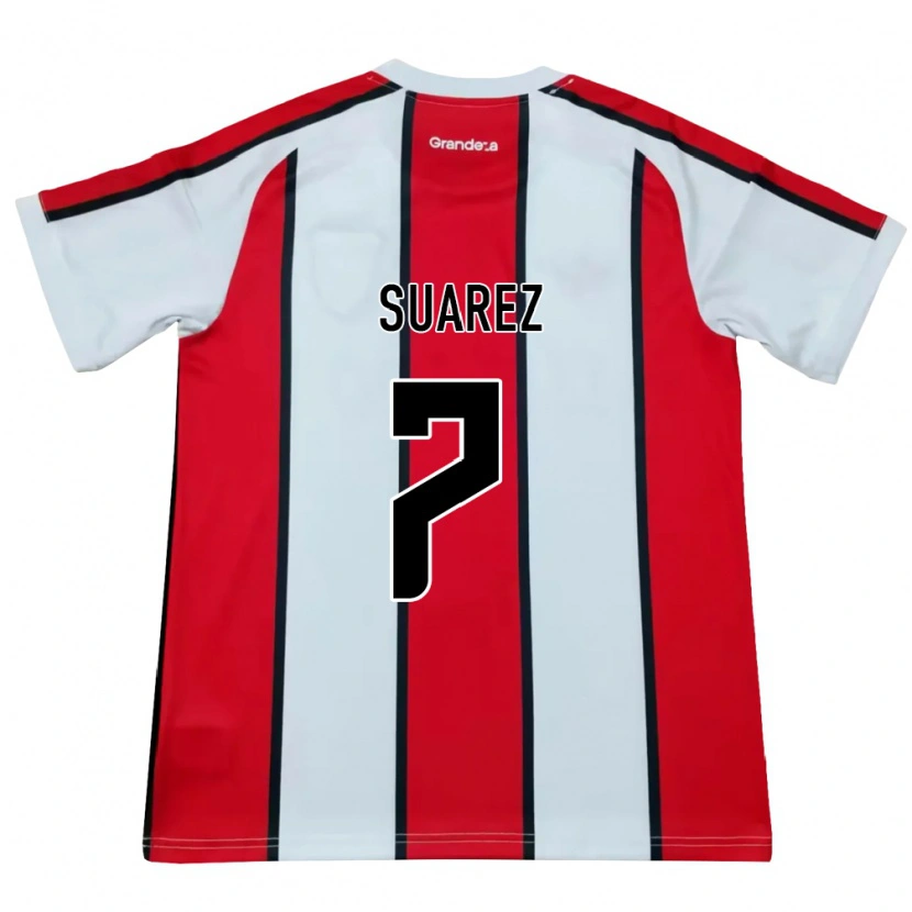 Danxen Dětské Matias Suarez #7 Bílá Červená Černá Daleko Hráčské Dresy 2026/27 Dres