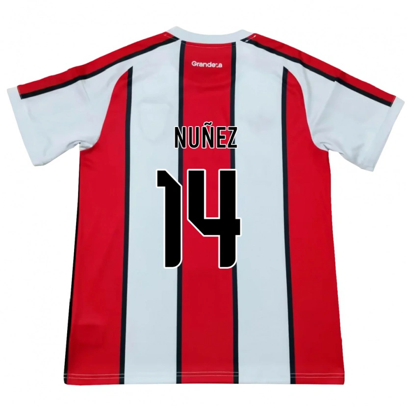 Danxen Dětské Elias Nuñez #14 Bílá Červená Černá Daleko Hráčské Dresy 2026/27 Dres